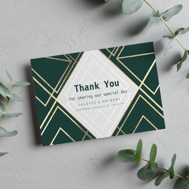 Geometrical forest green gold modern Thank you (Geometrical forest green gold modern Thank you)