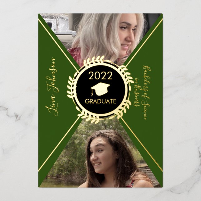 Geometrical Graduation Gold  Pressed Announcement (Front)