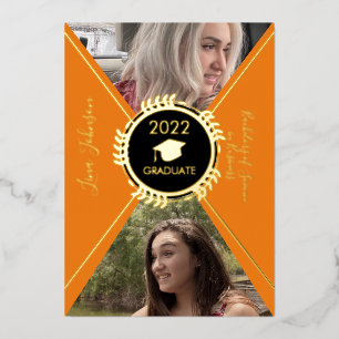 Geometrical Graduation Gold Pressed Announcement