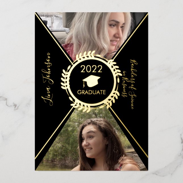 Geometrical Graduation Gold  Pressed Announcement (Front)