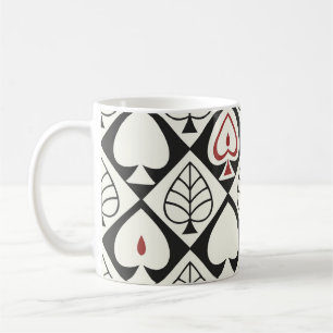 Geometrical leaves, seamless natural pattern. coffee mug