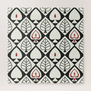Geometrical leaves, seamless natural pattern. jigsaw puzzle