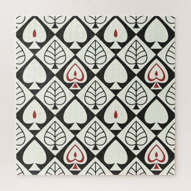Geometrical leaves, seamless natural pattern. jigsaw puzzle (Vertical)