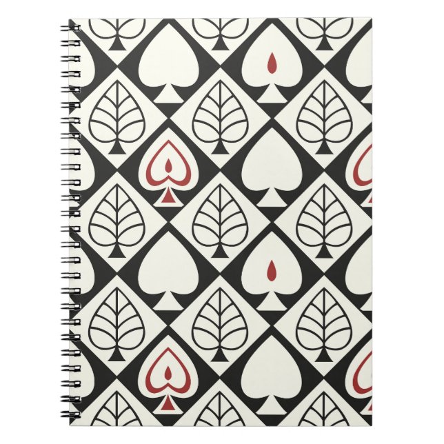 Geometrical leaves, seamless natural pattern. notebook (Front)