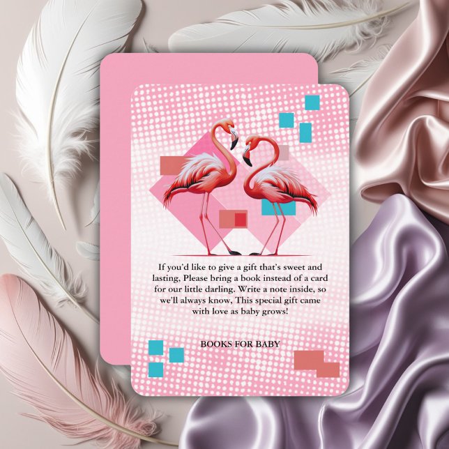 Geometrical Modern Flamingo Baby Shower Enclosure Card (Creator Uploaded)