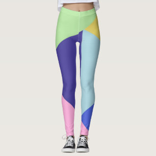 geometrical multicolor art leggings