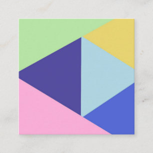 geometrical multicolor art square business card