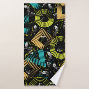 Geometrical Patternbackground,retro,90s,abstract,a Bath Towel
