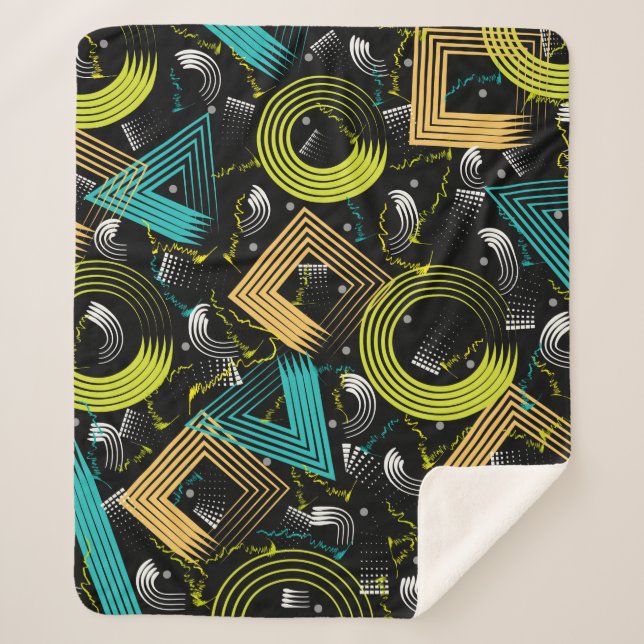 Geometrical Patternbackground,retro,90s,abstract,a Sherpa Blanket (Front)