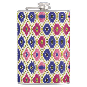 Geometrical Patterns: Traditional Textile Illustra Hip Flask
