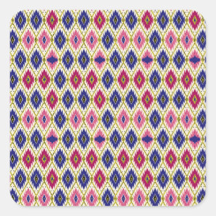 Geometrical Patterns: Traditional Textile Illustra Square Sticker