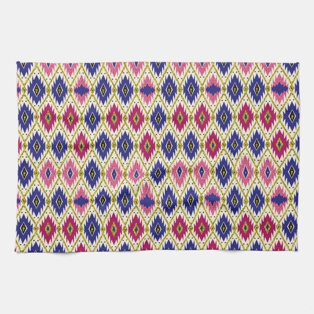Geometrical Patterns: Traditional Textile Illustra Tea Towel (Horizontal)