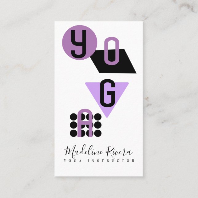Geometrical Shapes Yoga Instructor Business Card (Front)