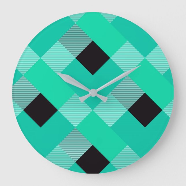 Geometrical Square Abstraction 10 Large Clock (Front)