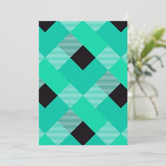 Geometrical Square Abstraction 10 Thank You Card (Standing Front)
