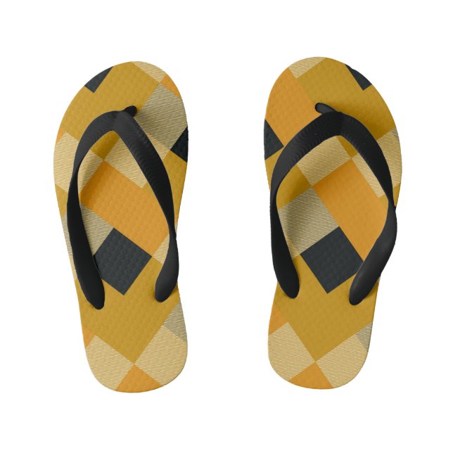 Geometrical Square Abstraction 9 Kid's Thongs (Footbed)