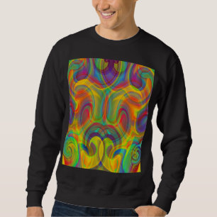 GEOMETRICAL SWIRL COLORFUL ART ABSTRACT SWEATSHIRT