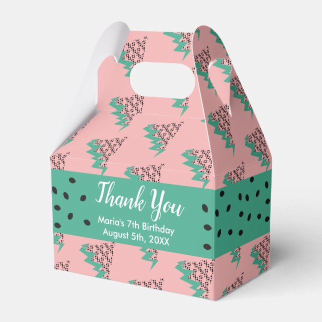 Geometrical Watermelon Seeds Birthday Party Favour Box (Front Side)