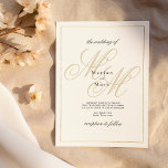 Geometrical white gold monogram initials Wedding Invitation<br><div class="desc">A sophisticated, elegant white and gold monogram initials geometrical theme wedding invitations. A luxury traditional white and gold wedding invitation is perfect for any classy and sophisticated glam girl or anyone. This design is ideal for a trendy and stylish party event. Customise this design with your own message and personalised...</div>