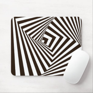 Geometrical Zebra black and white Stripes Mouse Pad
