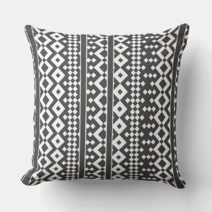 Geometrics Charcoal Grey and White Cushion