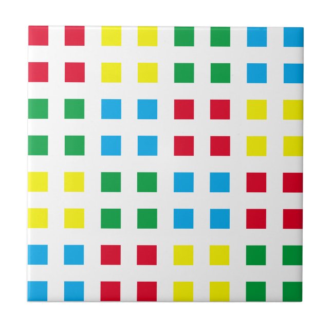 Geometrics colourful pattern ceramic tile (Front)