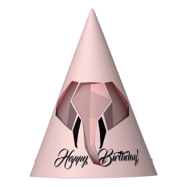  Geometrics Elephant Head Birthday  Party Hat (Front)