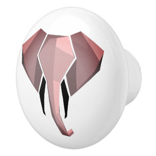 Geometrics Elephant Head Ceramic Knob