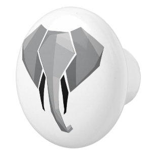 Geometrics Elephant Head Ceramic Knob