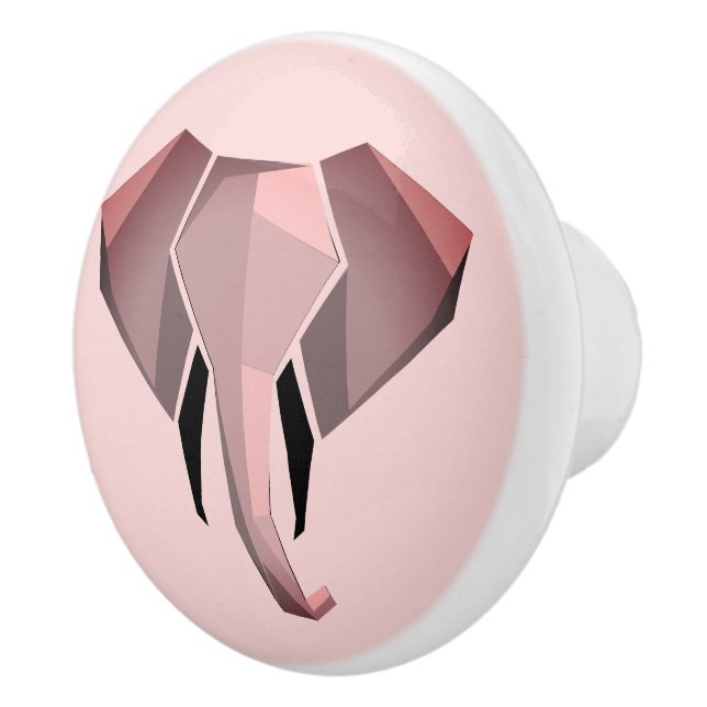 Geometrics Elephant Head  Ceramic Knob (Right)