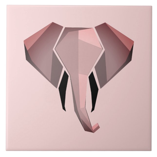 Geometrics Elephant Head  Ceramic Tile (Front)