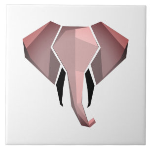 Geometrics Elephant Head  Ceramic Tile
