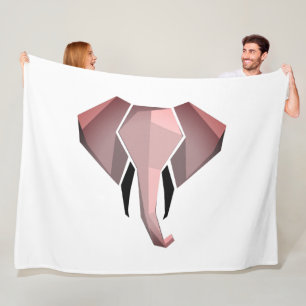Geometrics Elephant Head Fleece Blanket