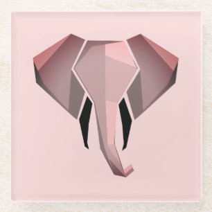 Geometrics Elephant Head Glass Coaster
