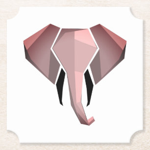 Geometrics Elephant Head  Paper Coaster