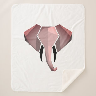 Geometrics Elephant Head  Sherpa Blanket