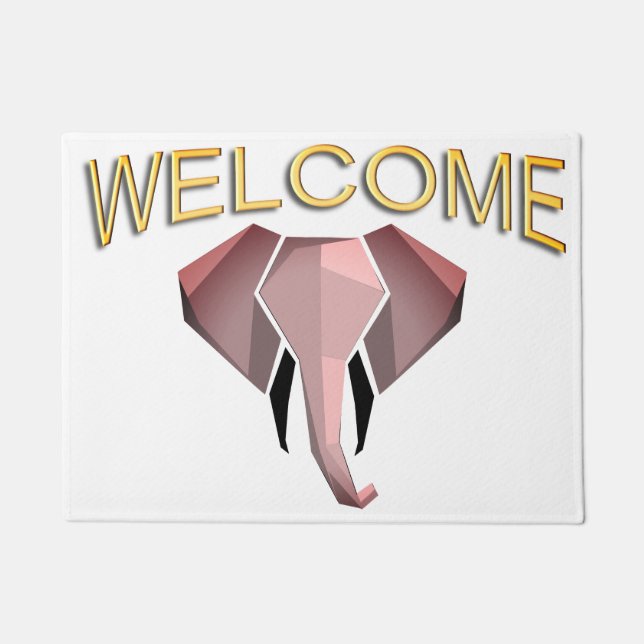  Geometrics Elephant Head Welcome Doormat (Front)