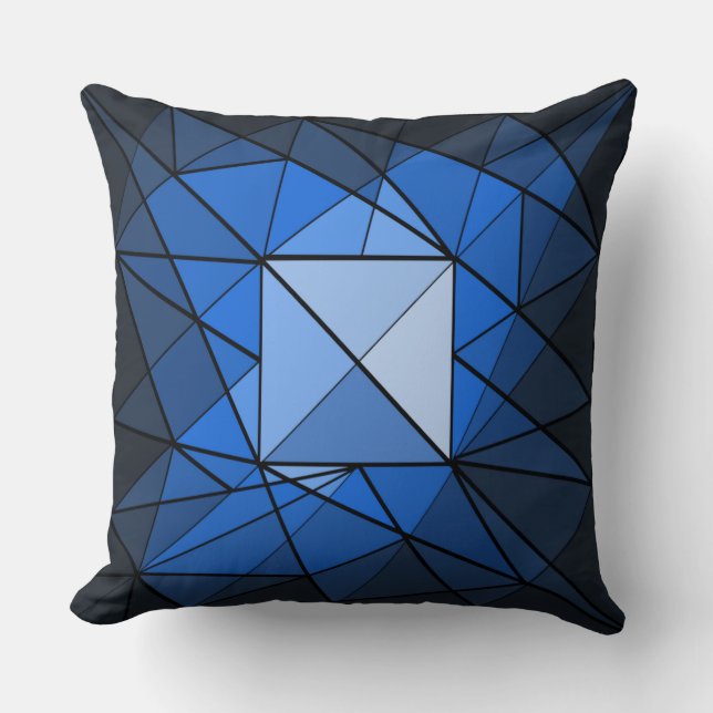 Geometrics Square Gemstone Design Pillow (Front)