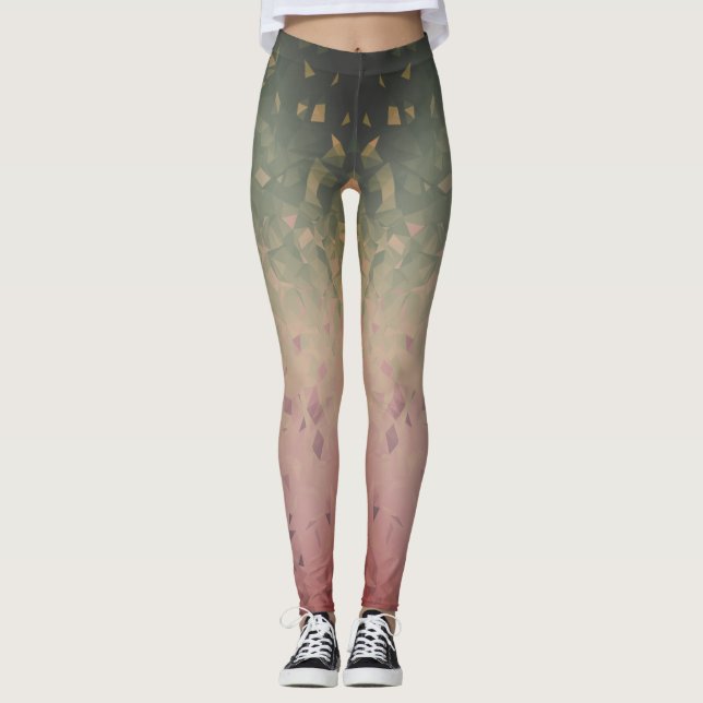 Geometrics - strawberry kiwi leggings (Front)