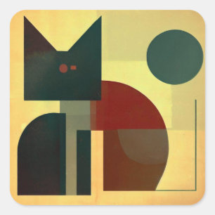 Geometrie Katze Square Sticker