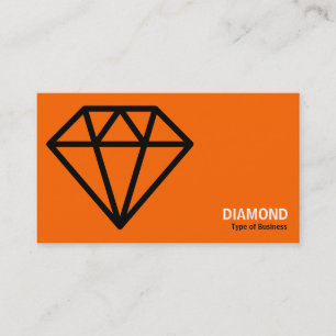 Geometropolis - Simple Diamond - Black on Orange Business Card