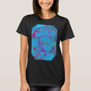 Geometry And Flame Fantasy Blue Pink Yellow T-Shirt