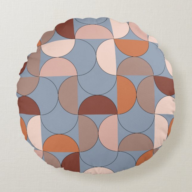 Geometry artwork: minimalistic Scandinavian style. Round Cushion (Front)