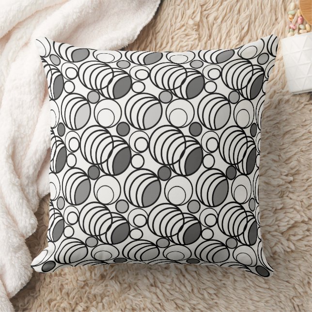 Geometry circles and rings decor retro sixties  cushion (Blanket)
