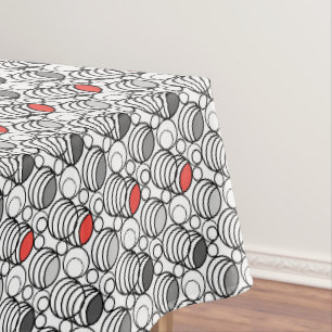 Geometry circles and rings decor retro sixties  tablecloth