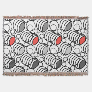 Geometry circles and rings decor retro sixties  throw blanket