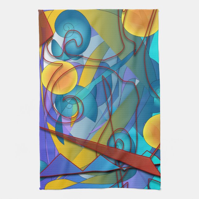 Geometry Collage Tea Towel (Vertical)