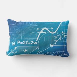 geometry design pillow decor blue and white