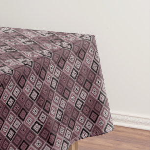 Geometry ethnic patchwork brown burgundy  tablecloth