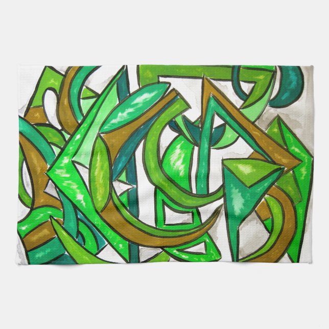 Geometry Homework - Abstract Art Tea Towel (Horizontal)